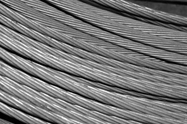 Alüminyum elektrik kablosu. Arka plan veya doku