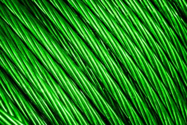 yeşil alüminyum elektrik kablosu. Arka plan veya doku