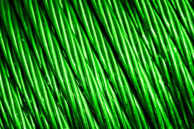 yeşil alüminyum elektrik kablosu. Arka plan veya doku