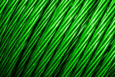 yeşil alüminyum elektrik kablosu. Arka plan veya doku