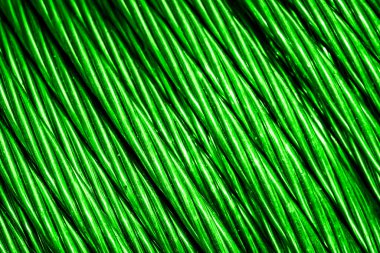 yeşil alüminyum elektrik kablosu. Arka plan veya doku