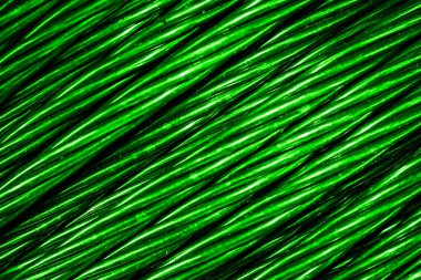 yeşil alüminyum elektrik kablosu. Arka plan veya doku