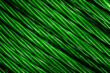 yeşil alüminyum elektrik kablosu. Arka plan veya doku