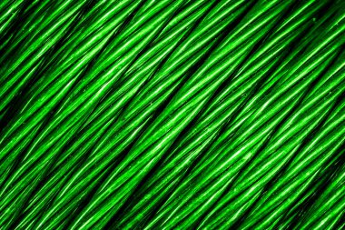 yeşil alüminyum elektrik kablosu. Arka plan veya doku