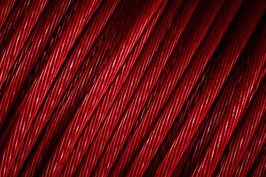 kırmızı alüminyum elektrik kablosu. Arkaplan veya doku