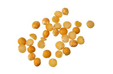 Bezelyelerin beyaz arkaplandaki makro fotoğrafı