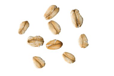 Beyaz izole arka plan üzerinde yulaf ezmesi