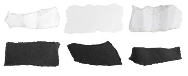 Beyaz izole arkaplan üzerine siyah beyaz kağıt