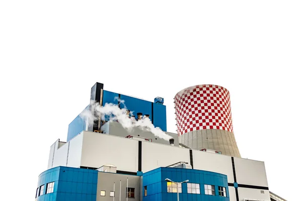 Coal Fired Power Plant White Isolated Background Stock Image