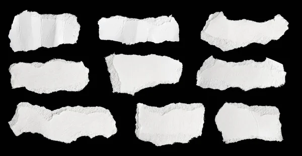 Morceau Papier Blanc Sur Fond Noir Isolé Image En Vente