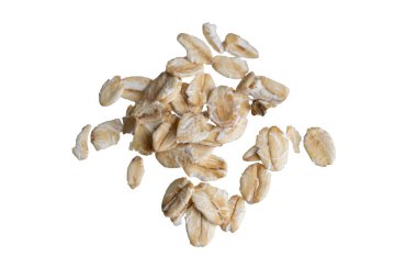 Beyaz izole arkaplanda yulaf lapaları