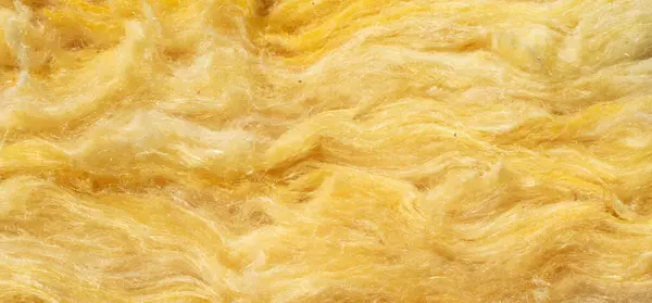 Görünür desenli sarı mineral yünü.