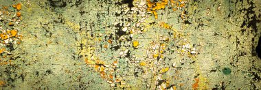 Renkli eski soyulmuş boyalarla boyanmış bir duvar.