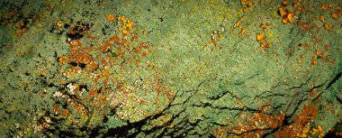 Renkli eski soyulmuş boyalarla boyanmış bir duvar.