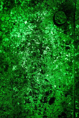 Beyaz, eski, soyulmuş boyayla boyanmış yeşil duvar.