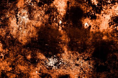 turuncu duvar beyaz eski soyulmuş boyayla boyanmış.