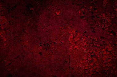 Kırmızı boyayla boyanmış eski duvar