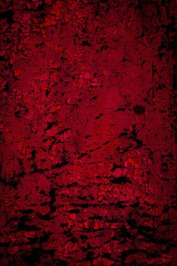 Kırmızı boyayla boyanmış eski duvar
