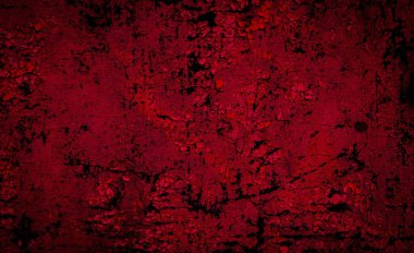 Kırmızı boyayla boyanmış eski duvar