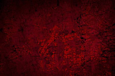 Kırmızı boyayla boyanmış eski duvar