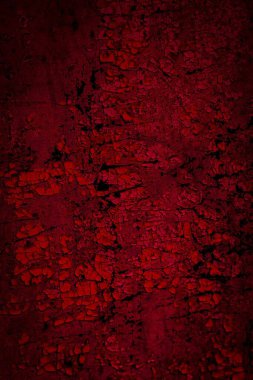 Kırmızı boyayla boyanmış eski duvar