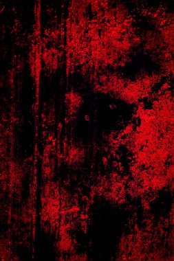 Kırmızı boyayla boyanmış eski duvar