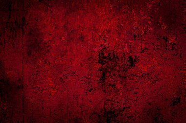 Kırmızı boyayla boyanmış eski duvar