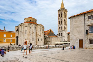 Zadar, Hırvatistan - 18.09. 2023 - Zadar Eski Kasabası