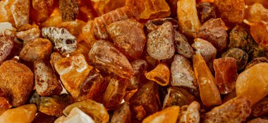 Görünür detayları olan Baltık kehribarı. arkaplan veya doku