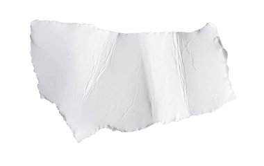 İzole edilmiş beyaz arkaplan üzerine beyaz bir kağıt parçası