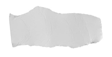 İzole edilmiş beyaz arkaplan üzerine beyaz bir kağıt parçası