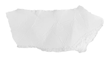 İzole edilmiş beyaz arkaplan üzerine beyaz bir kağıt parçası