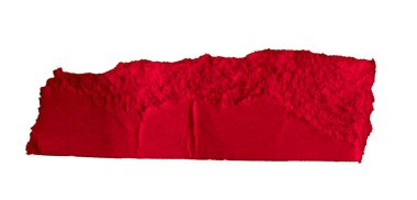 Beyaz izole zemin üzerinde kırmızı kağıt parçaları