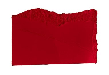 Beyaz izole zemin üzerinde kırmızı kağıt parçaları