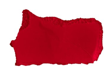 Beyaz izole zemin üzerinde kırmızı kağıt parçaları