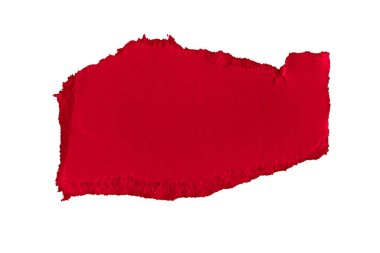Beyaz izole zemin üzerinde kırmızı kağıt parçaları