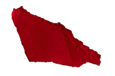 Beyaz izole zemin üzerinde kırmızı kağıt parçaları