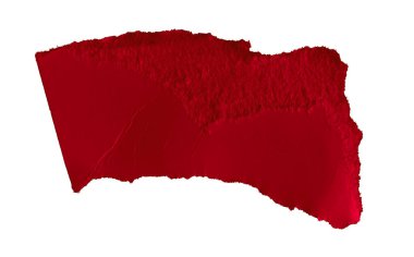 Beyaz izole zemin üzerinde kırmızı kağıt parçaları