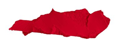 Beyaz izole zemin üzerinde kırmızı kağıt parçaları