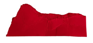 Beyaz izole zemin üzerinde kırmızı kağıt parçaları