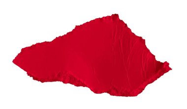 Beyaz izole zemin üzerinde kırmızı kağıt parçaları