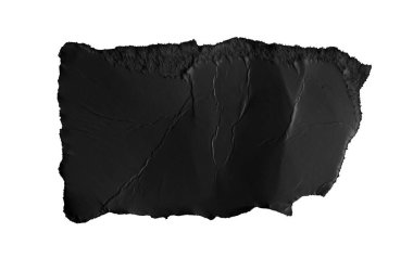 Beyaz izole arkaplan üzerine siyah kağıt parçaları