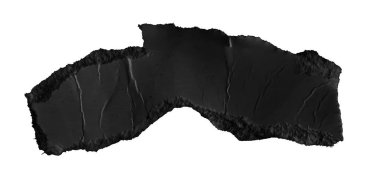 Beyaz izole arkaplan üzerine siyah kağıt parçaları