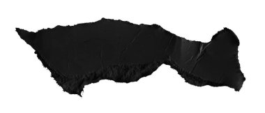 Beyaz izole arkaplan üzerine siyah kağıt parçaları