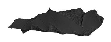 Beyaz izole arkaplan üzerine siyah kağıt parçaları