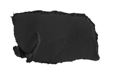 Beyaz izole arkaplan üzerine siyah kağıt parçaları