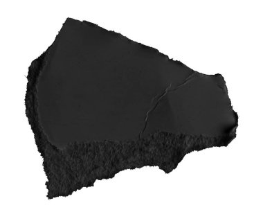 Beyaz izole arkaplan üzerine siyah kağıt parçaları