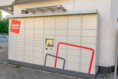 Ustka, Poland - 25.06.2024 - Orlen parcel locker in Ustka clipart