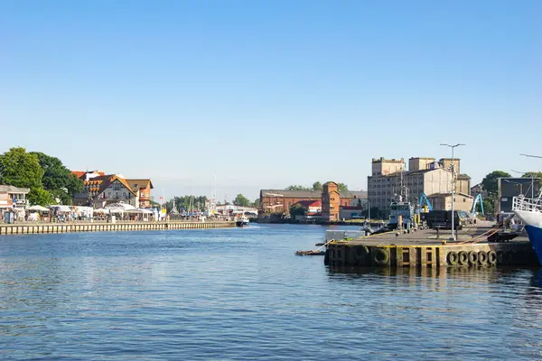 stock image entrance to the port in Ustka