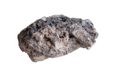 Beyaz izole zemin üzerinde volkanik kaya